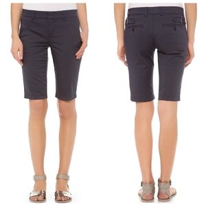 Vince Side Buckle Bermuda Shorts in Slate Blue
